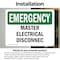 Signmission Master Electrical Disconnect Emergency Sign, Vinyl Decal, 10in W x 7in L, 2PK OS-2PACK-EM-D-710-L-10401 - alternate 2